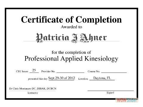 Applied Kinesiology Certificate