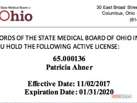 OH Acupuncture License