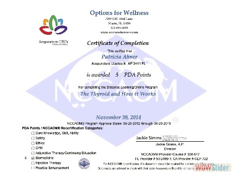 Thyroid and How it Works Certificate